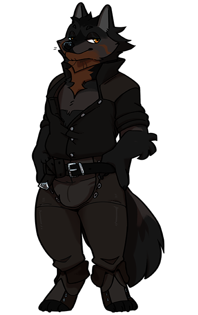 Flint, a large wolf.