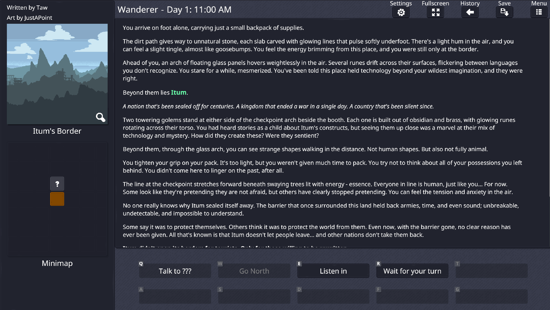 Screenshot of Tailraise gameplay at the introduction scene of the game
